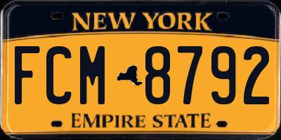NY license plate FCM8792