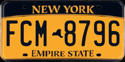 NY license plate FCM8796