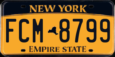 NY license plate FCM8799