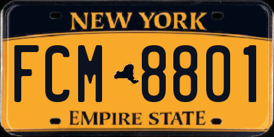 NY license plate FCM8801