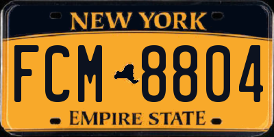 NY license plate FCM8804
