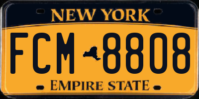 NY license plate FCM8808