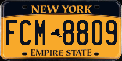 NY license plate FCM8809