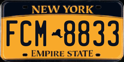 NY license plate FCM8833