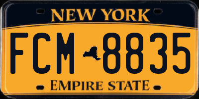 NY license plate FCM8835