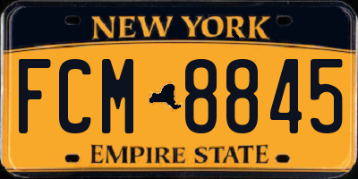 NY license plate FCM8845