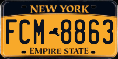 NY license plate FCM8863