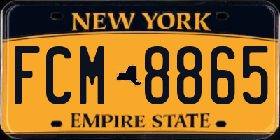 NY license plate FCM8865