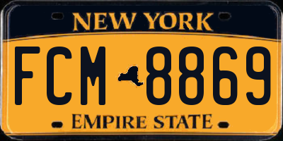NY license plate FCM8869