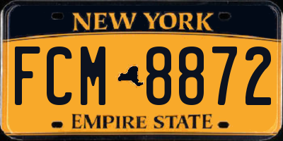 NY license plate FCM8872