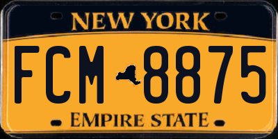 NY license plate FCM8875