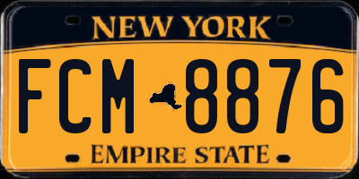 NY license plate FCM8876