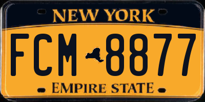 NY license plate FCM8877