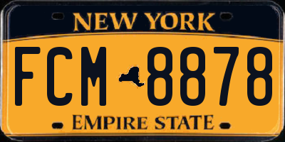 NY license plate FCM8878