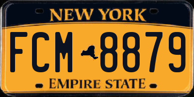 NY license plate FCM8879