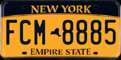 NY license plate FCM8885
