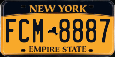 NY license plate FCM8887