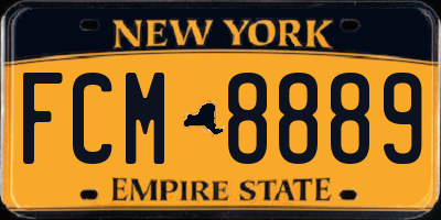 NY license plate FCM8889