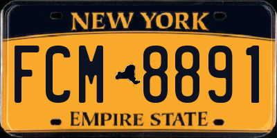 NY license plate FCM8891