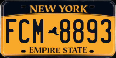NY license plate FCM8893