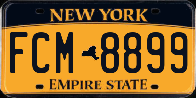 NY license plate FCM8899