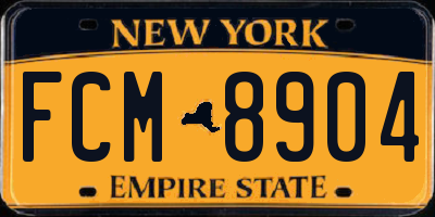 NY license plate FCM8904