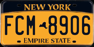 NY license plate FCM8906