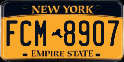 NY license plate FCM8907