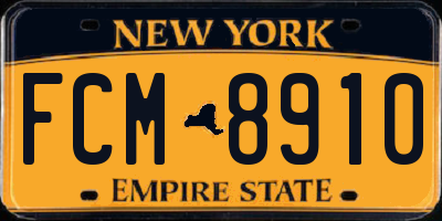 NY license plate FCM8910
