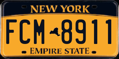 NY license plate FCM8911