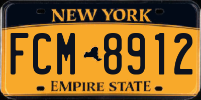 NY license plate FCM8912