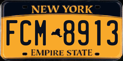 NY license plate FCM8913