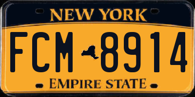 NY license plate FCM8914