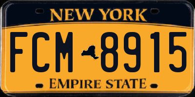 NY license plate FCM8915