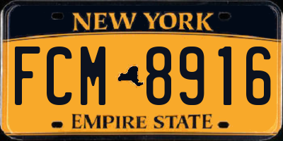 NY license plate FCM8916