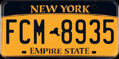 NY license plate FCM8935