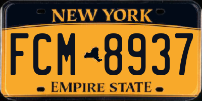 NY license plate FCM8937
