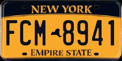 NY license plate FCM8941