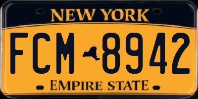 NY license plate FCM8942