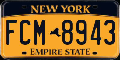 NY license plate FCM8943