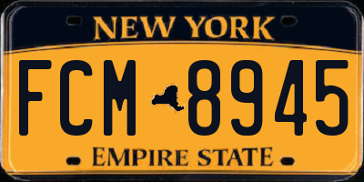 NY license plate FCM8945