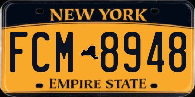 NY license plate FCM8948