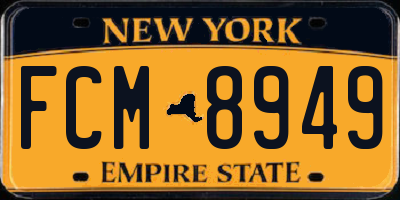 NY license plate FCM8949