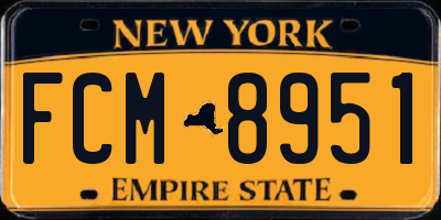 NY license plate FCM8951