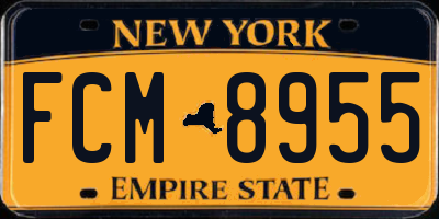 NY license plate FCM8955