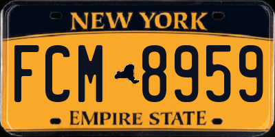 NY license plate FCM8959
