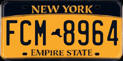 NY license plate FCM8964