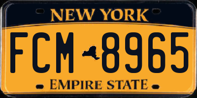 NY license plate FCM8965