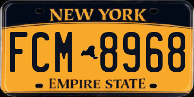 NY license plate FCM8968