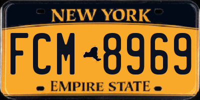 NY license plate FCM8969
